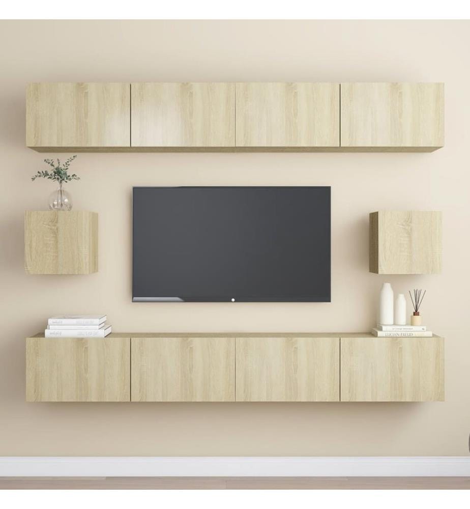 Ensemble de meubles TV 6 pcs Chêne sonoma Bois d'ingénierie