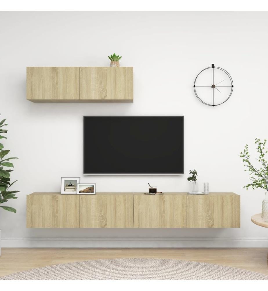 Meubles TV 3 pcs Chêne sonoma Bois d'ingénierie