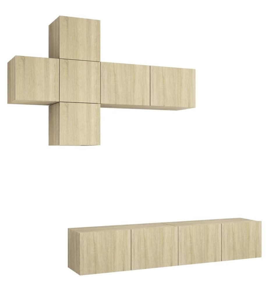 Ensemble de meuble TV 7 pcs Chêne sonoma Bois d'ingénierie