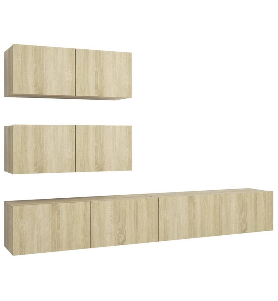 4-tlg. TV-Schrank-Set Sonoma-Eiche Holzwerkstoff
