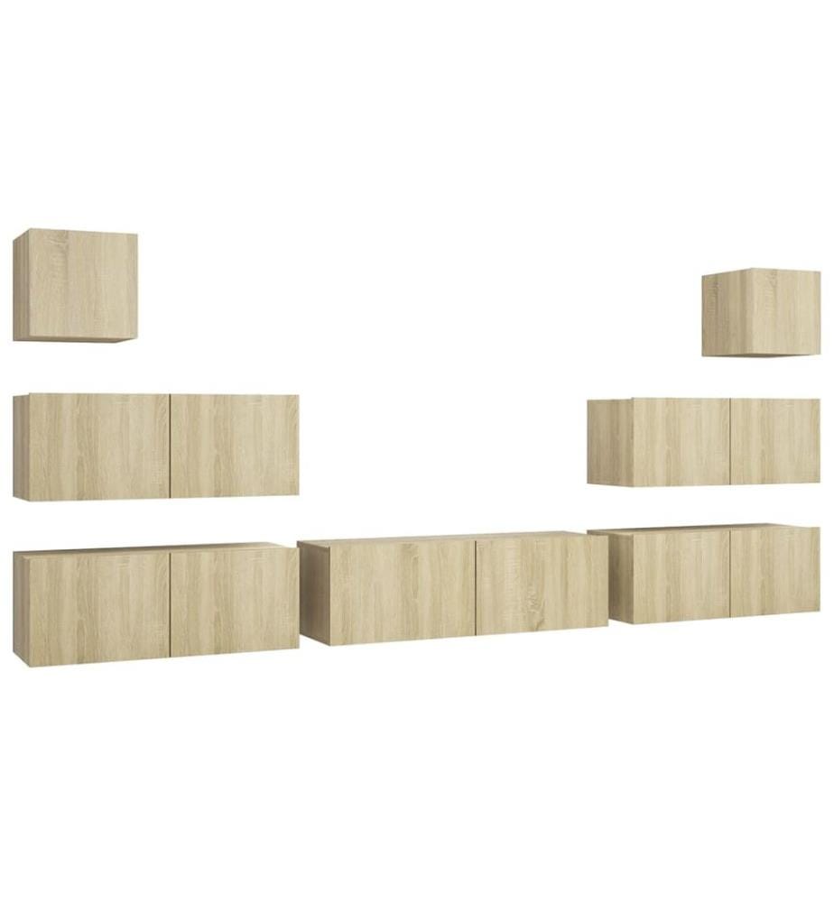 7-tlg. TV-Schrank-Set Sonoma-Eiche Holzwerkstoff
