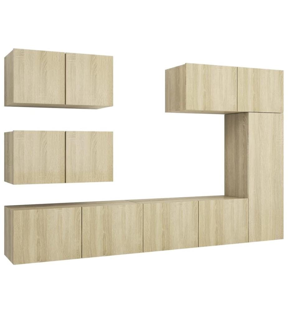 Ensemble de meuble TV 6 pcs Chêne sonoma Bois d'ingénierie