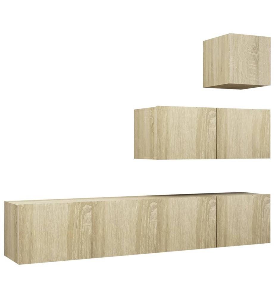 Ensemble de meubles TV 4 pcs Chêne sonoma Bois d'ingénierie