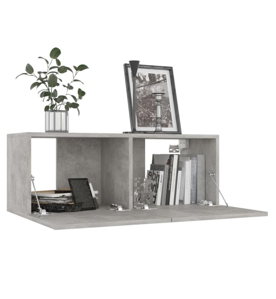 Ensemble de meubles TV 8 pcs Gris béton Bois d'ingénierie