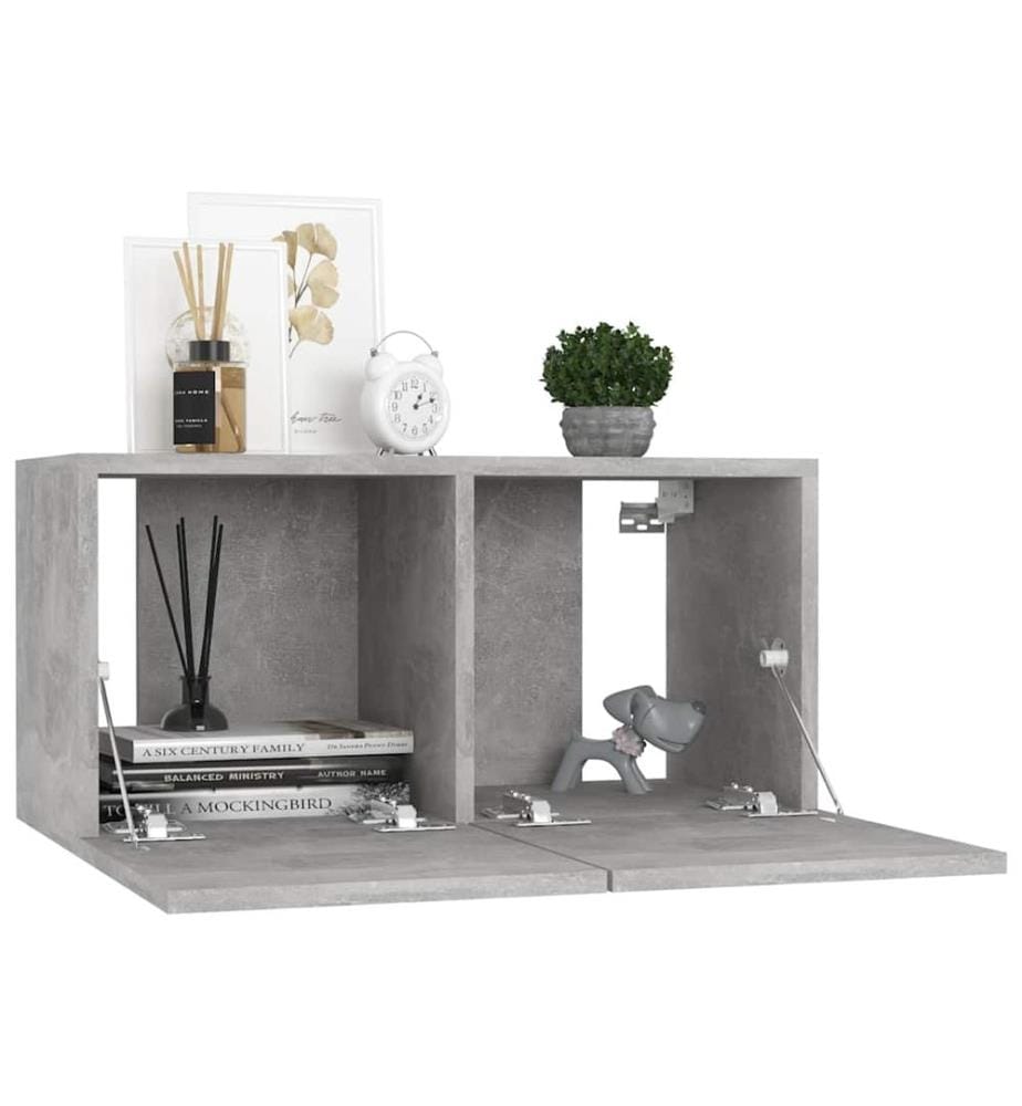 Ensemble de meubles TV 7 pcs Gris béton Bois d'ingénierie