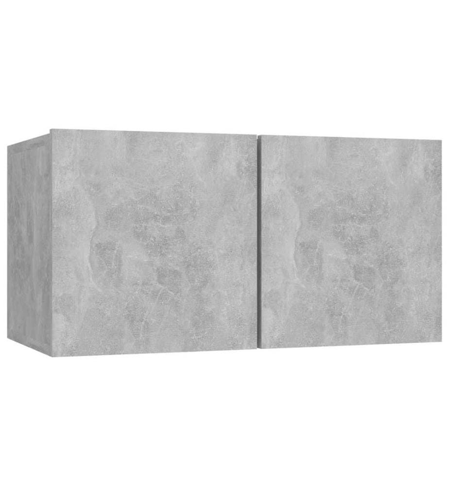 Ensemble de meubles TV 7 pcs Gris béton Bois d'ingénierie