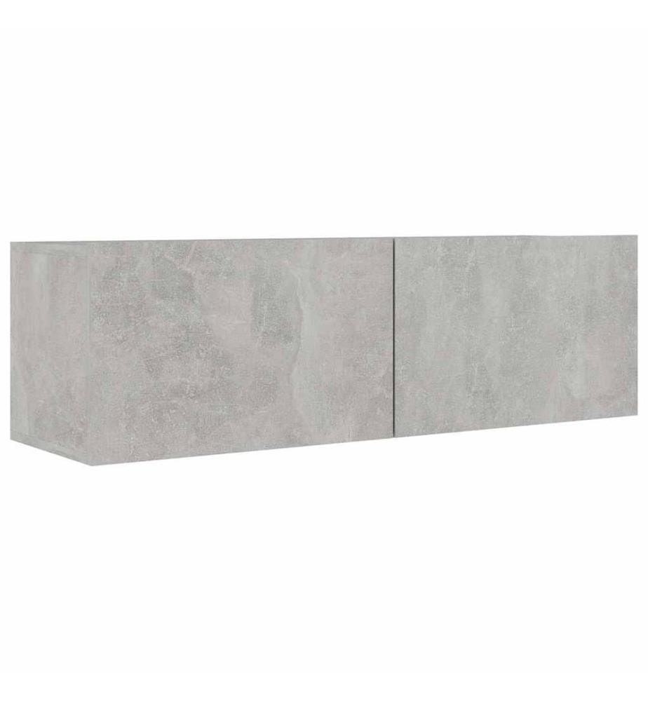 Ensemble de meubles TV 7 pcs Gris béton Bois d'ingénierie