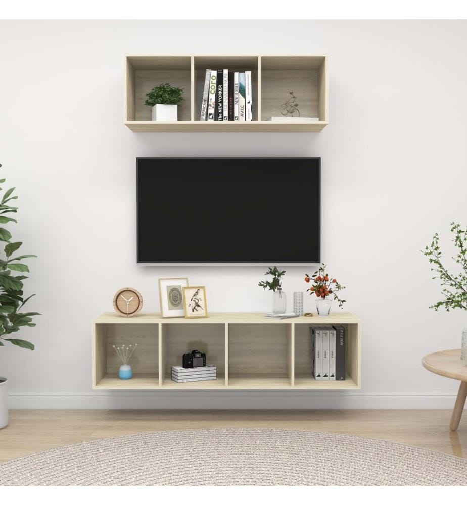 2-tlg. TV-Schrank-Set Sonoma-Eiche Holzwerkstoff