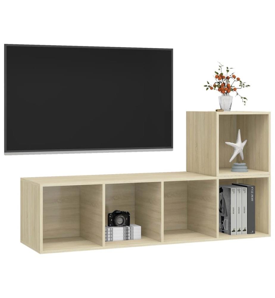 2-tlg. TV-Schrank-Set Sonoma-Eiche Holzwerkstoff