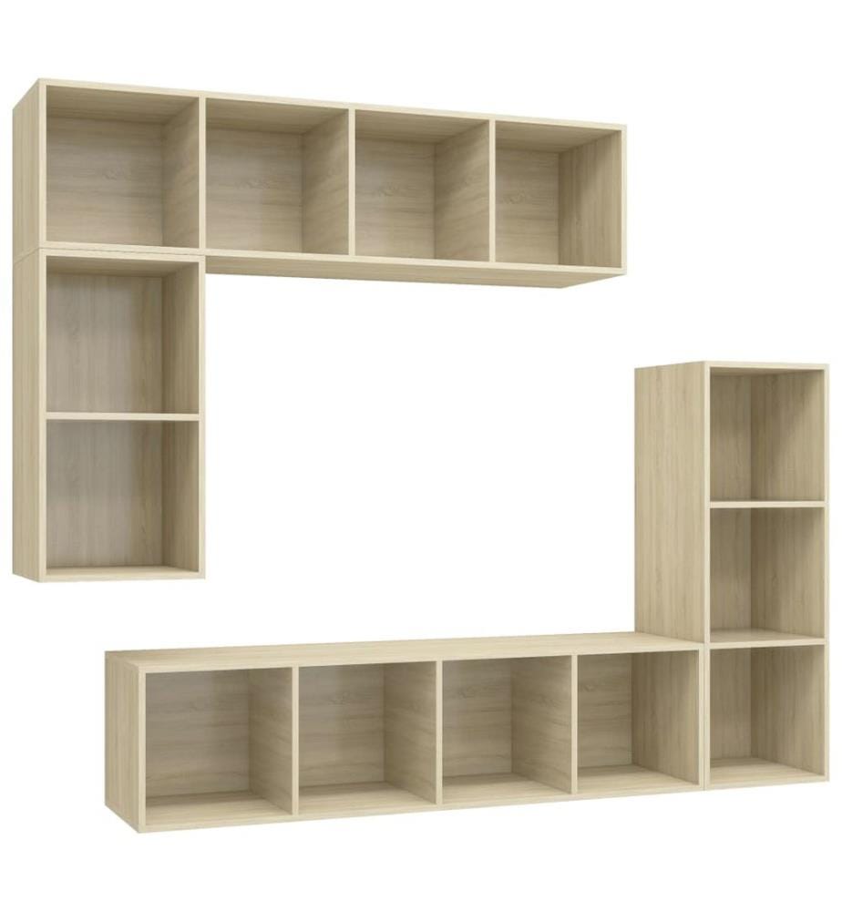 4-tlg. TV-Schrank-Set Sonoma-Eiche Holzwerkstoff