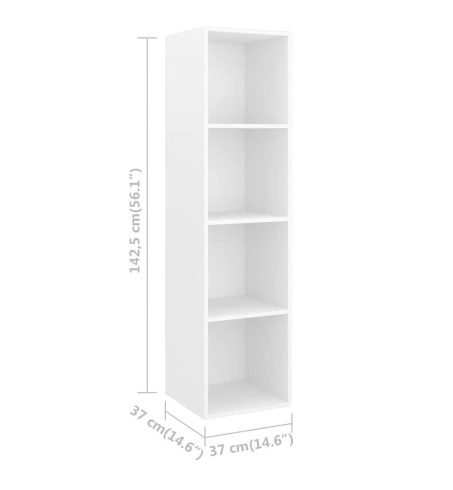 Meubles TV muraux 2 pcs Blanc Bois d'ingénierie