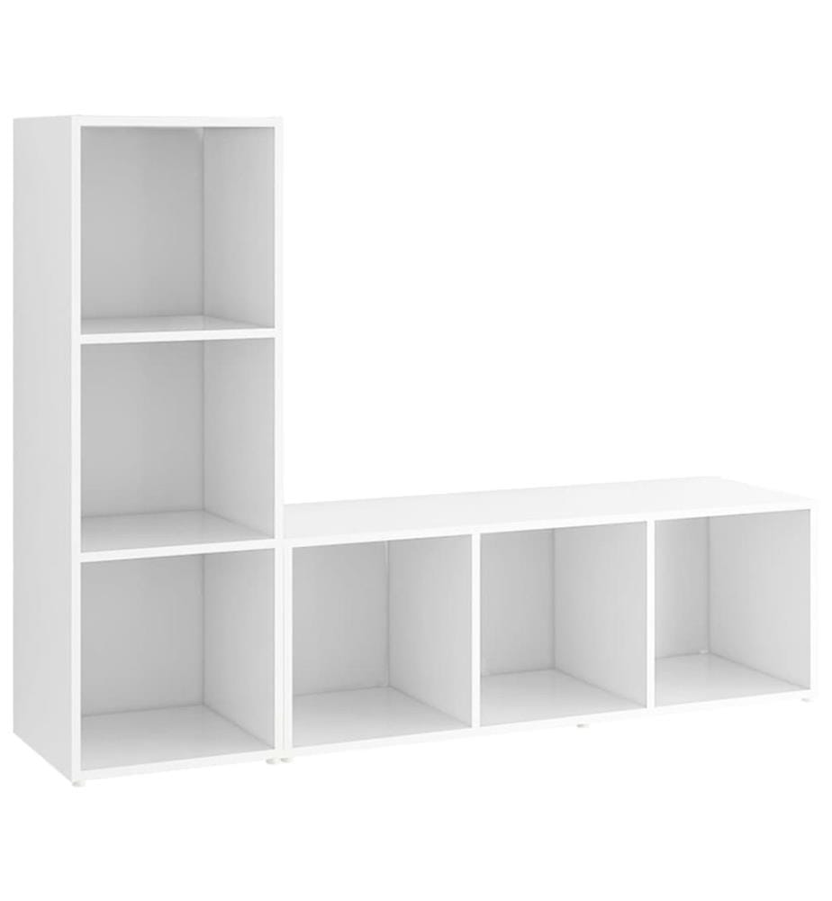 Meubles TV 2 pcs Blanc 107x35x37 cm Bois d'ingénierie