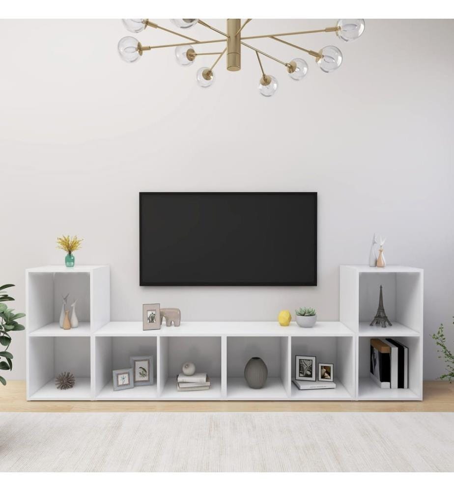 Meubles TV 4 pcs Blanc 72x35x36,5 cm Bois d'ingénierie