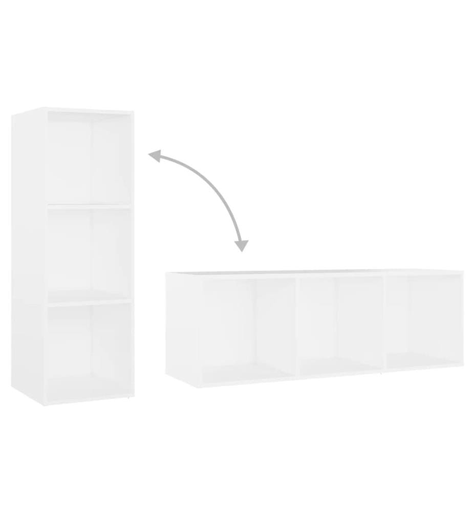 Ensemble de meubles TV 3 pcs Blanc Bois d'ingénierie