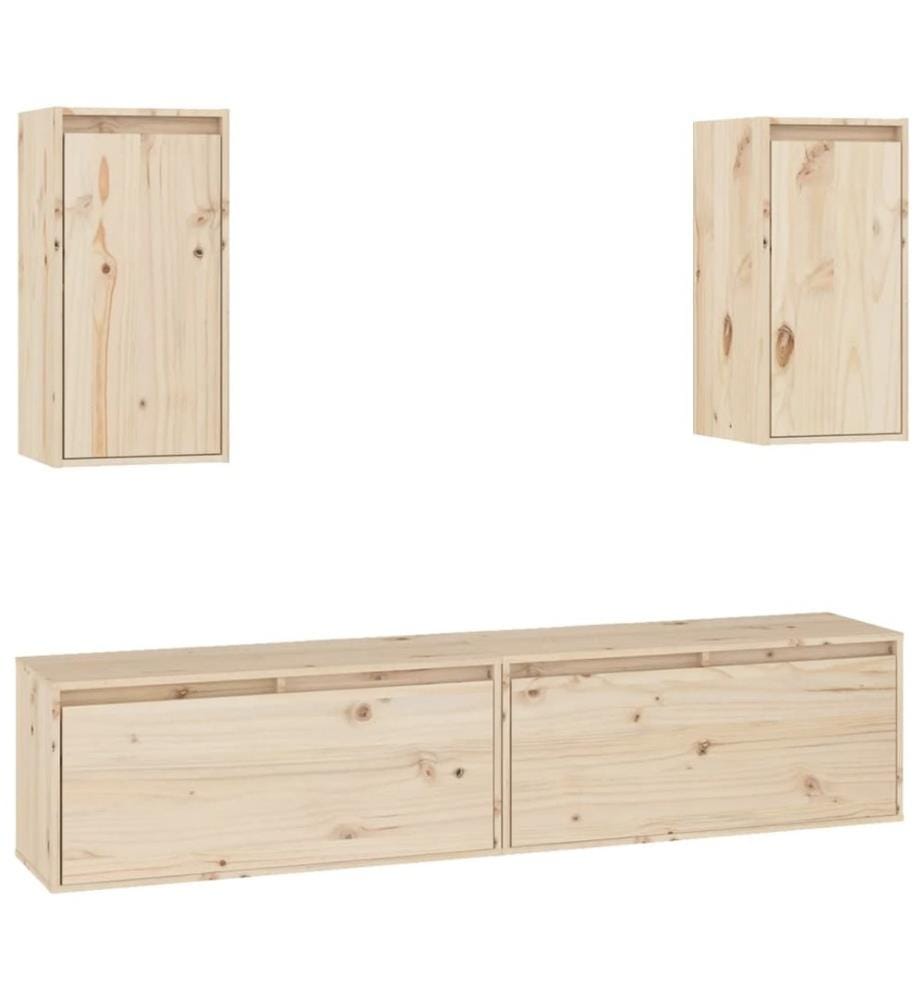 Meubles TV 4 pcs Bois massif de pin