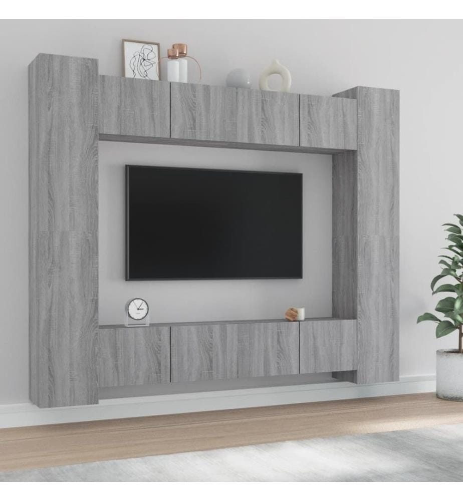 Ensemble de meubles TV 8 pcs Sonoma gris Bois d'ingénierie