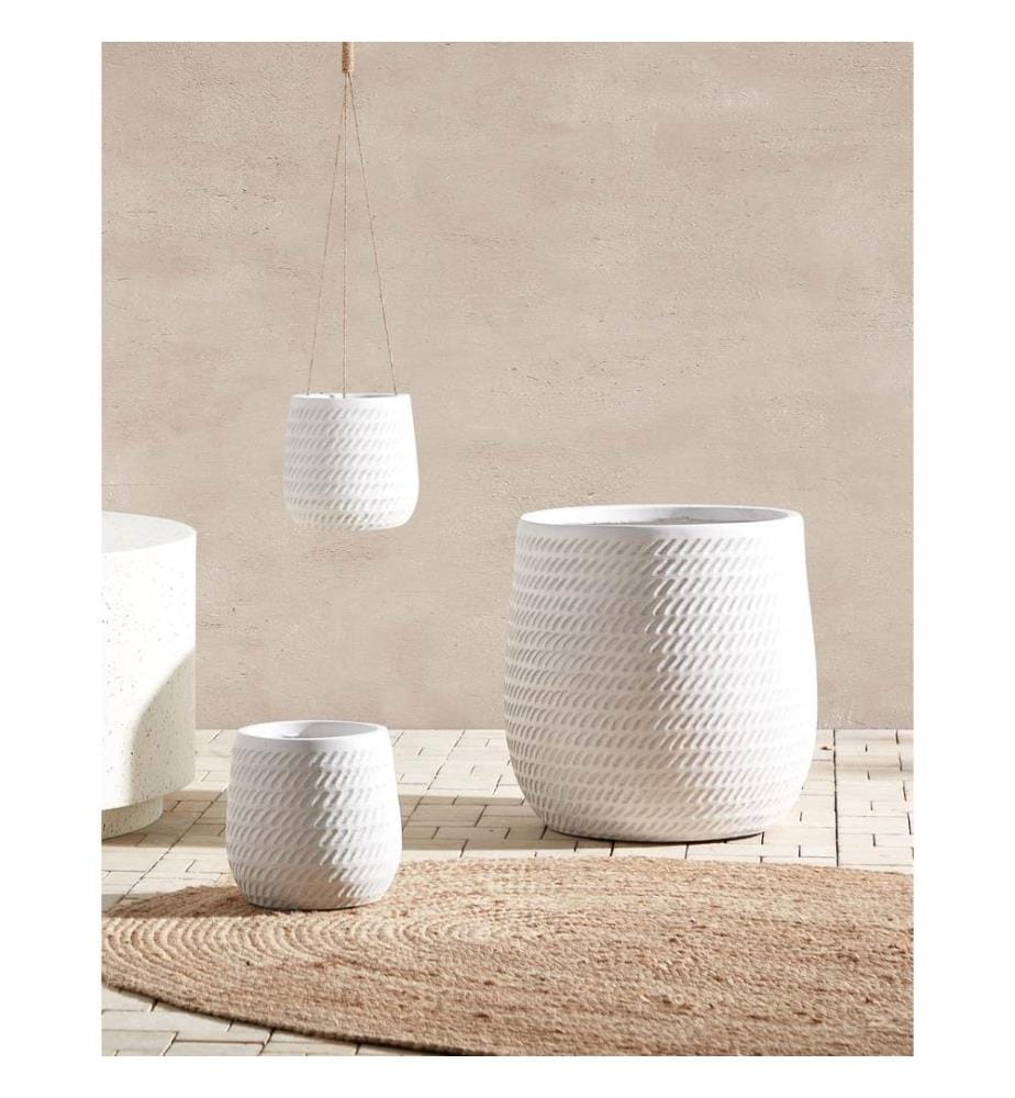 Cache-pot LIVADIA 39 cm Blanc cassé