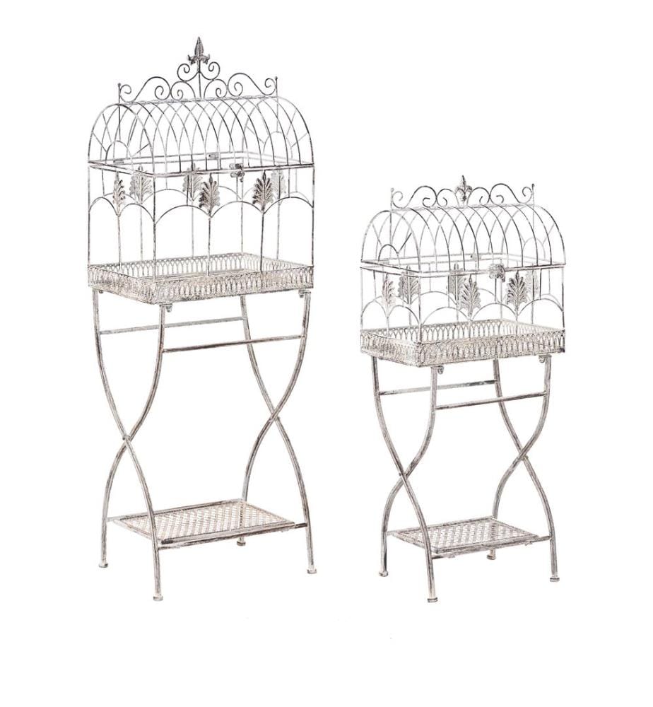 Regal 2er Set SICILY Metall 43/37 cm 30/27 cm Grau