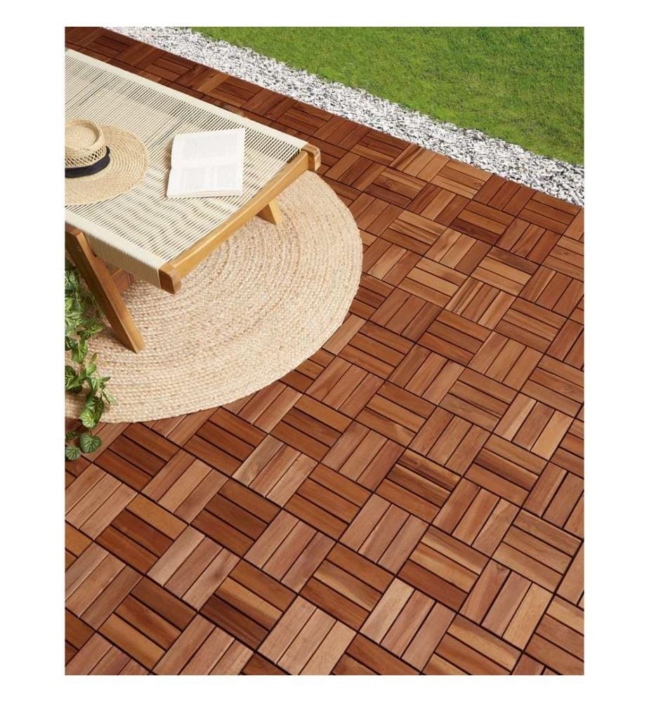 Rivestimenti e piastrelle da esterno ACERENZA Legno di acacia certificato Marrone