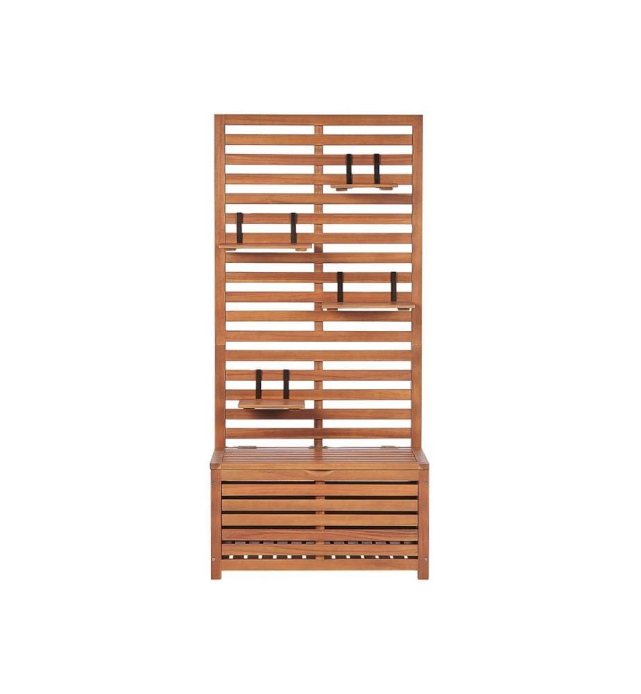 Panca da giardino con pannello a muro MATINO Legno d'acacia 80 cm 40 cm Marrone