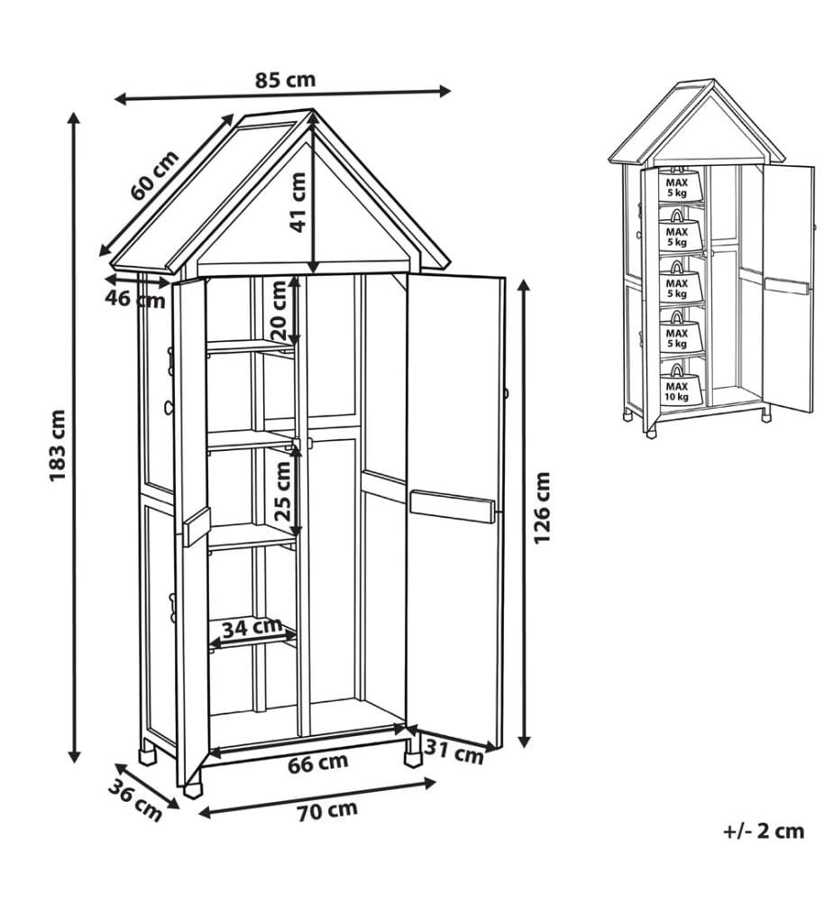 Remise à outils SENIGA 85 cm 46 cm Naturel
