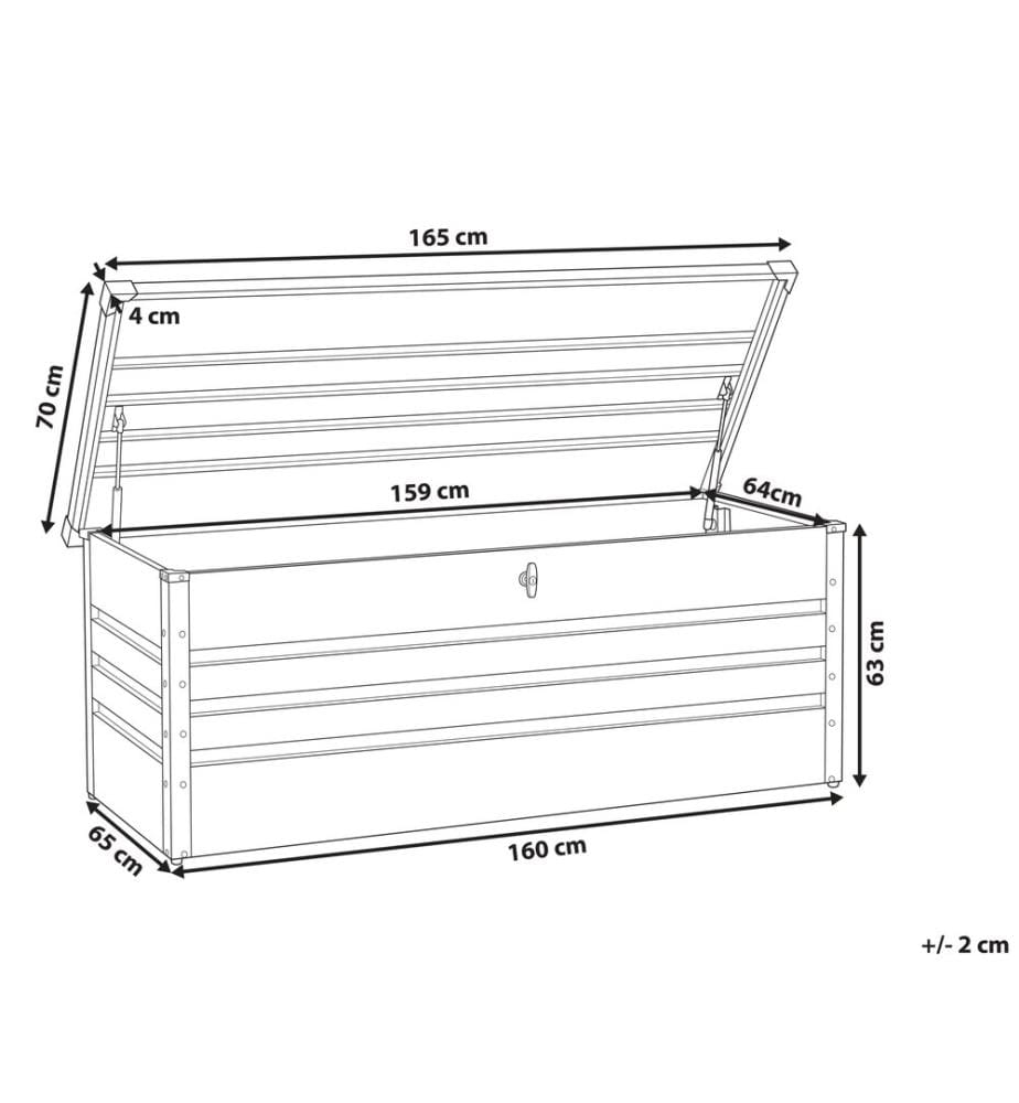 Storage Box CEBROSA 165 cm 70 cm Light Grey