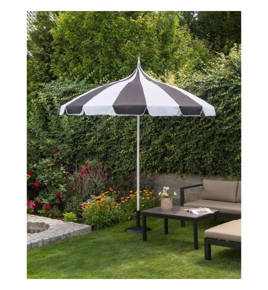 Parasol de jardin 245 cm MINOA Noir/blanc