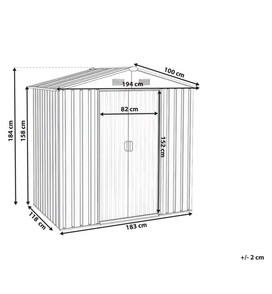 Gerätehaus CIRELLA 194 cm 118 cm Graphitgrau