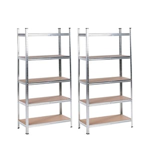 Set of 2 Garage Shelves XITTA Metal 75 cm 30 cm Silver