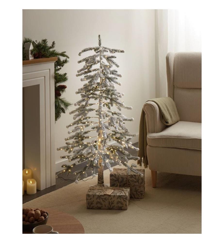 Gartendekoration LED HASSLAN Weihnachtsbaum 125 cm Weiss