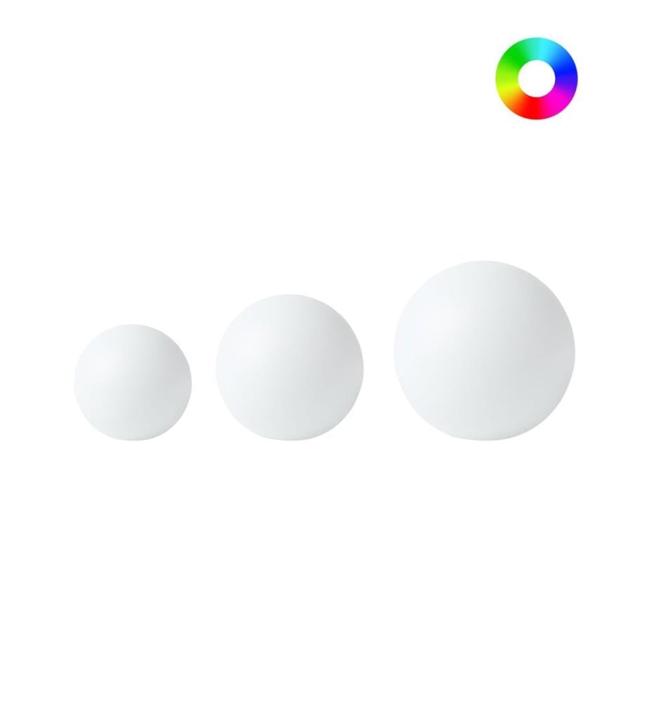 Lot de 3 lampes boules LED solaires pour l'extérieur LOBAINA Avec télécommande Blanc
