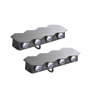 Set di 2 luci da parete da giardino a LED WELDON Nero