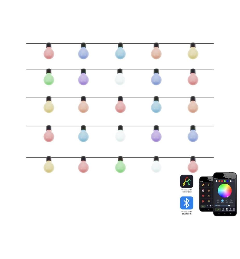 LED Gartengirlande ISORTOQ mit App Bunt