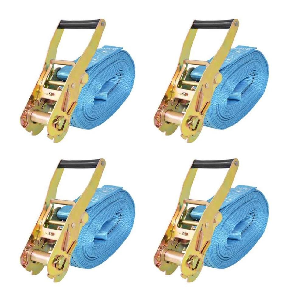 Ratschen-Spanngurte 4 Stk. 4 Tonnen 8m×50mm Blau