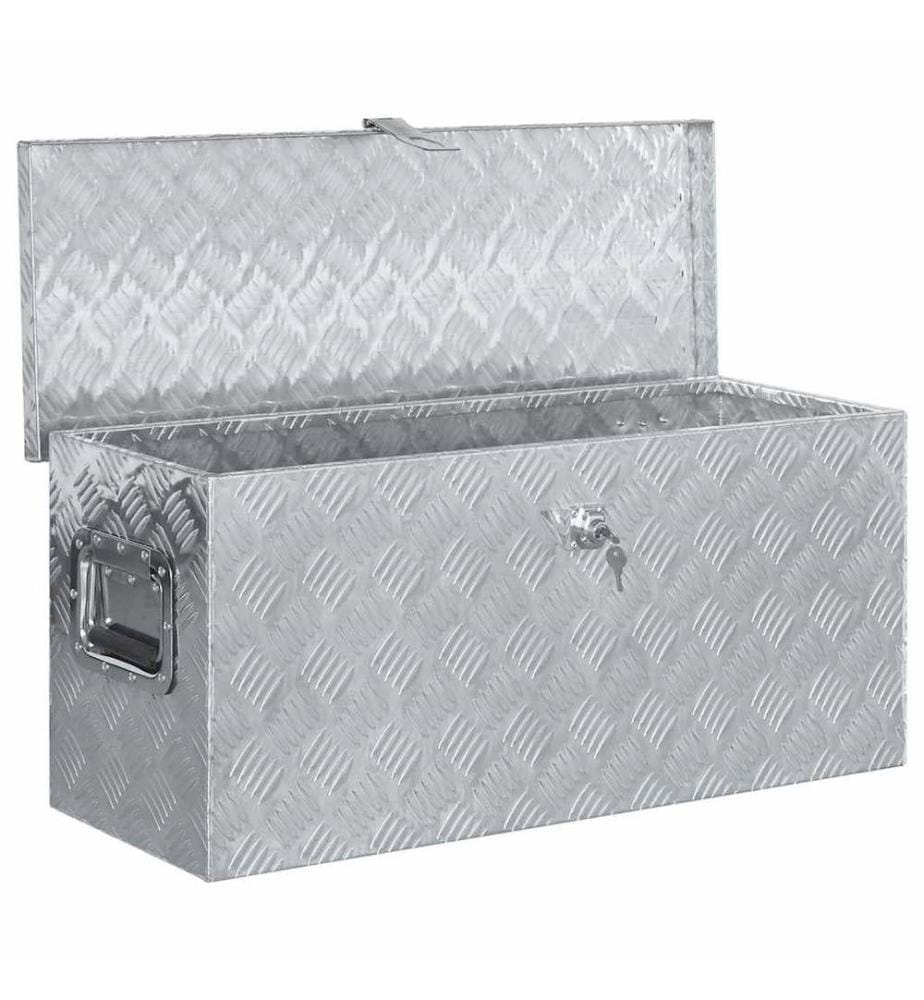 Aluminiumkiste 80×30×35 cm Silbern