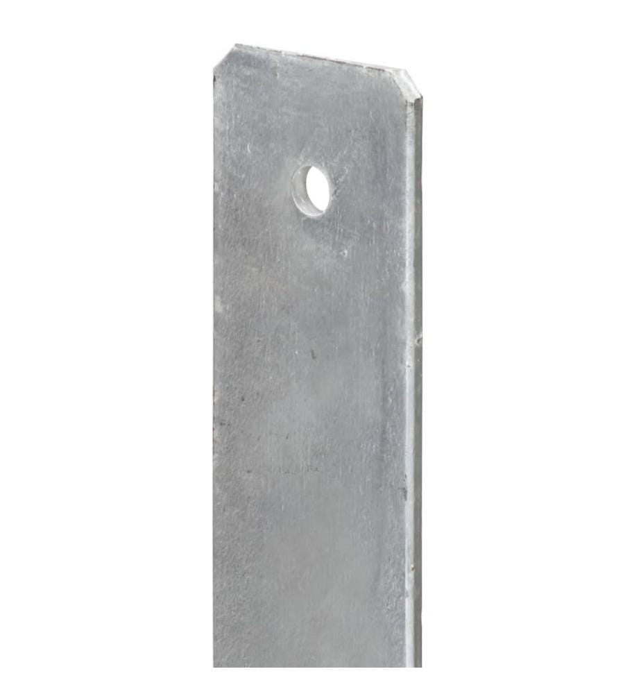 Pfostenträger 6 Stk. Silbern 7×6×60 cm Verzinkter Stahl