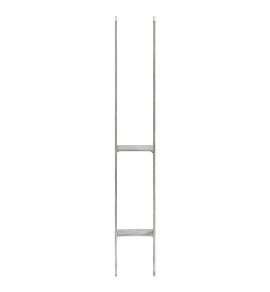 Pfostenträger 2 Stk. Silbern 8×6×60 cm Verzinkter Stahl