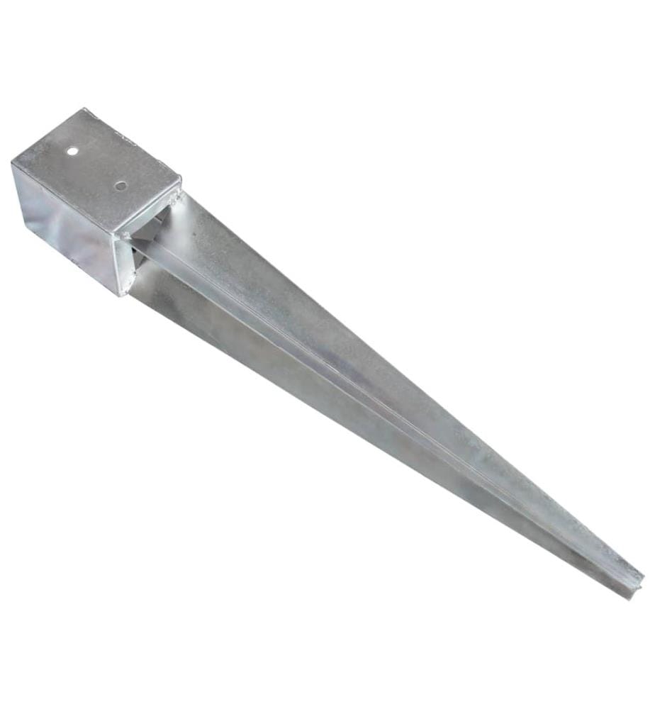 Erdspiesse 12 Stk. Silbern 10×10×76 cm Verzinkter Stahl