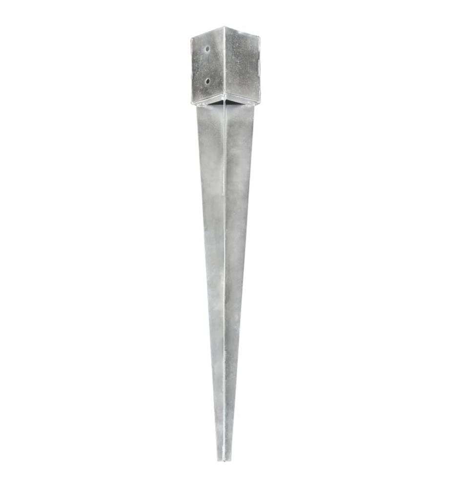 Erdspiesse 2 Stk. Silbern 12×12×89 cm Verzinkter Stahl