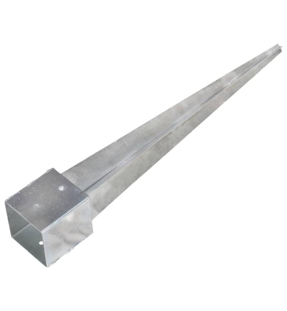 Erdspiesse 2 Stk. Silbern 12×12×89 cm Verzinkter Stahl