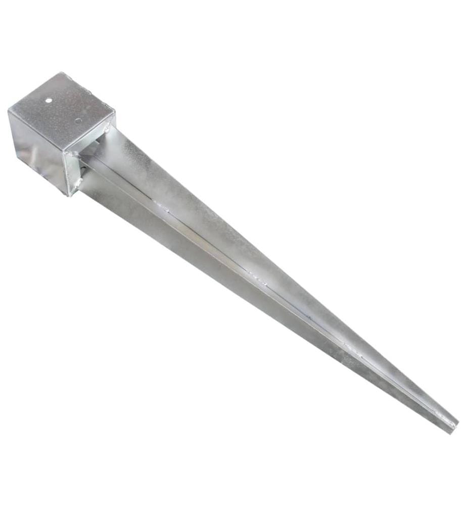 Erdspiesse 2 Stk. Silbern 12×12×89 cm Verzinkter Stahl