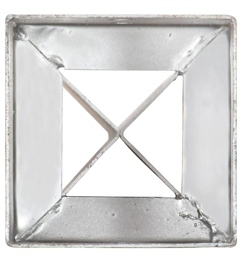 Erdspiesse 2 Stk. Silbern 12×12×89 cm Verzinkter Stahl