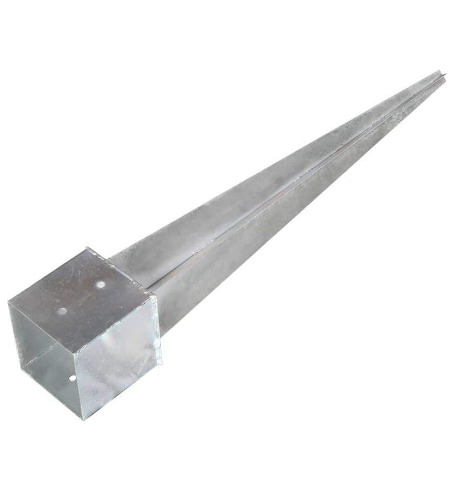 Erdspiesse 2 Stk. Silbern 14×14×91 cm Verzinkter Stahl