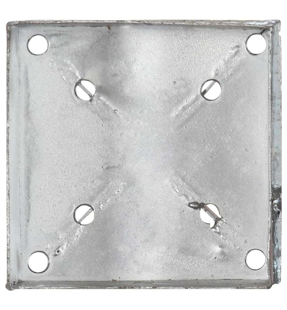 Erdspiesse 2 Stk. Silbern 14×14×91 cm Verzinkter Stahl