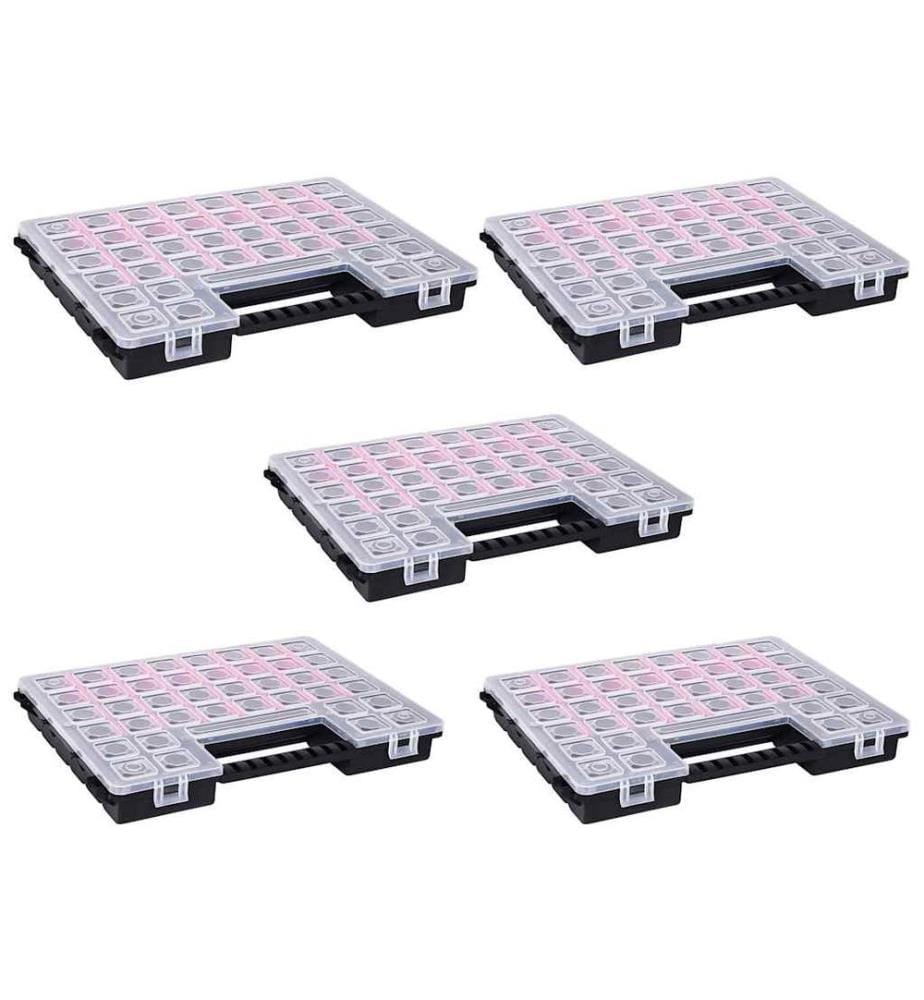 Boîtes d'assortiment 5 pcs 385x283x50 mm Plastique