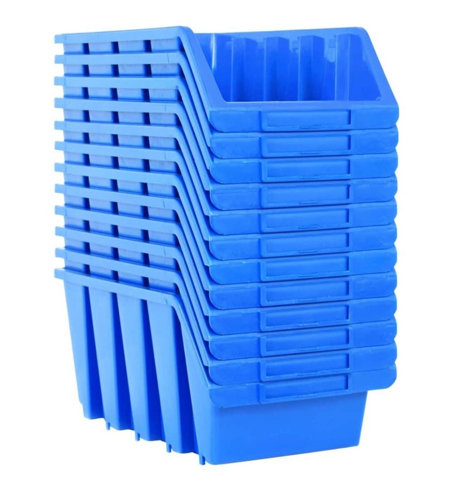 Stapelboxen 14 Stk. Blau Kunststoff