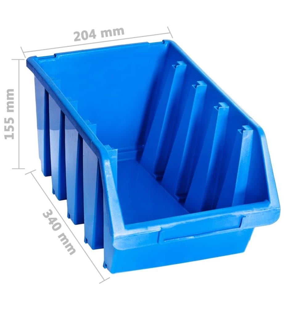 Stapelboxen 14 Stk. Blau Kunststoff