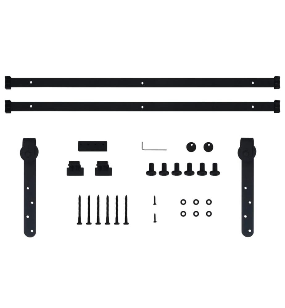 Mini Schiebetürbeschlag Set für Schranktüren Carbonstahl 183 cm