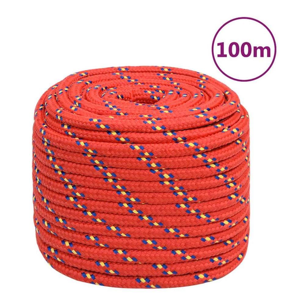Corde de bateau Rouge 16 mm 100 m Polypropylène