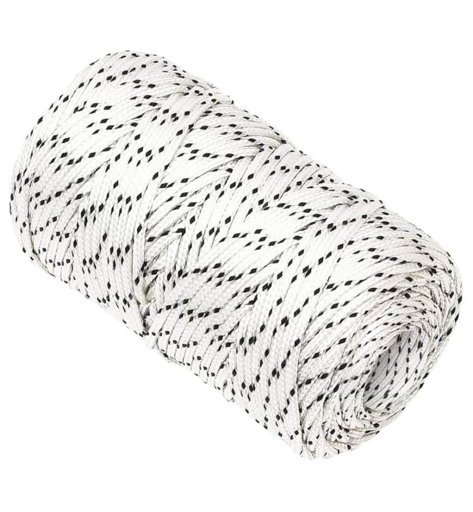 Corde de bateau tressé Blanc 2 mmx100 m Polyester